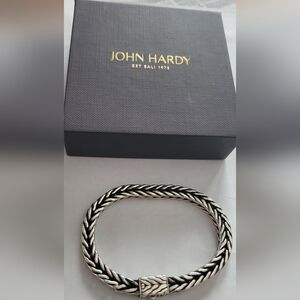John Hardy Sterling Silver Box Braided Chain Bracelet